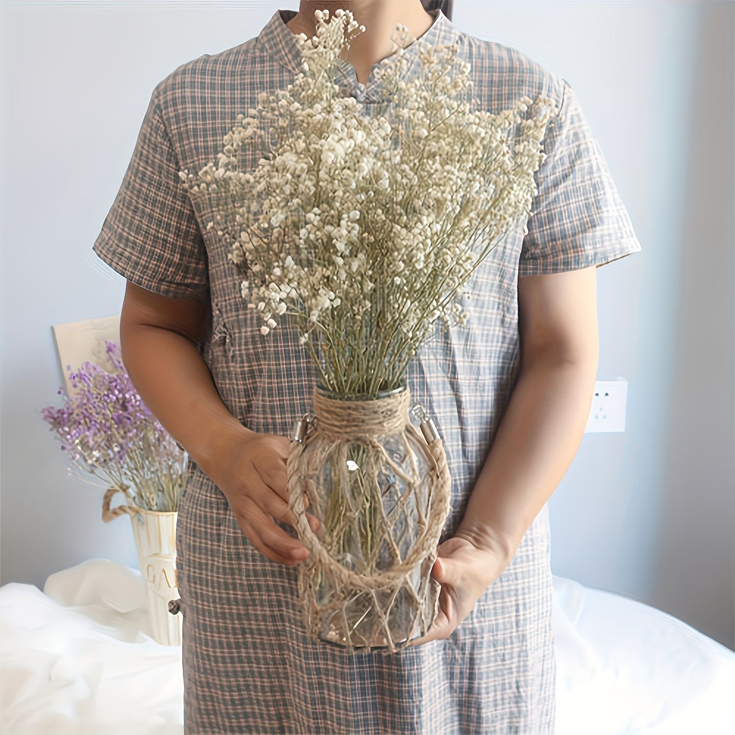 造花 アートフラワー 結婚式 パーティー 人工花束 50gのフェイクフラワー アレンジメントデコレーション かすみ草 細かい花 リビング 寝室 玄関 ナチュラル ホワイト