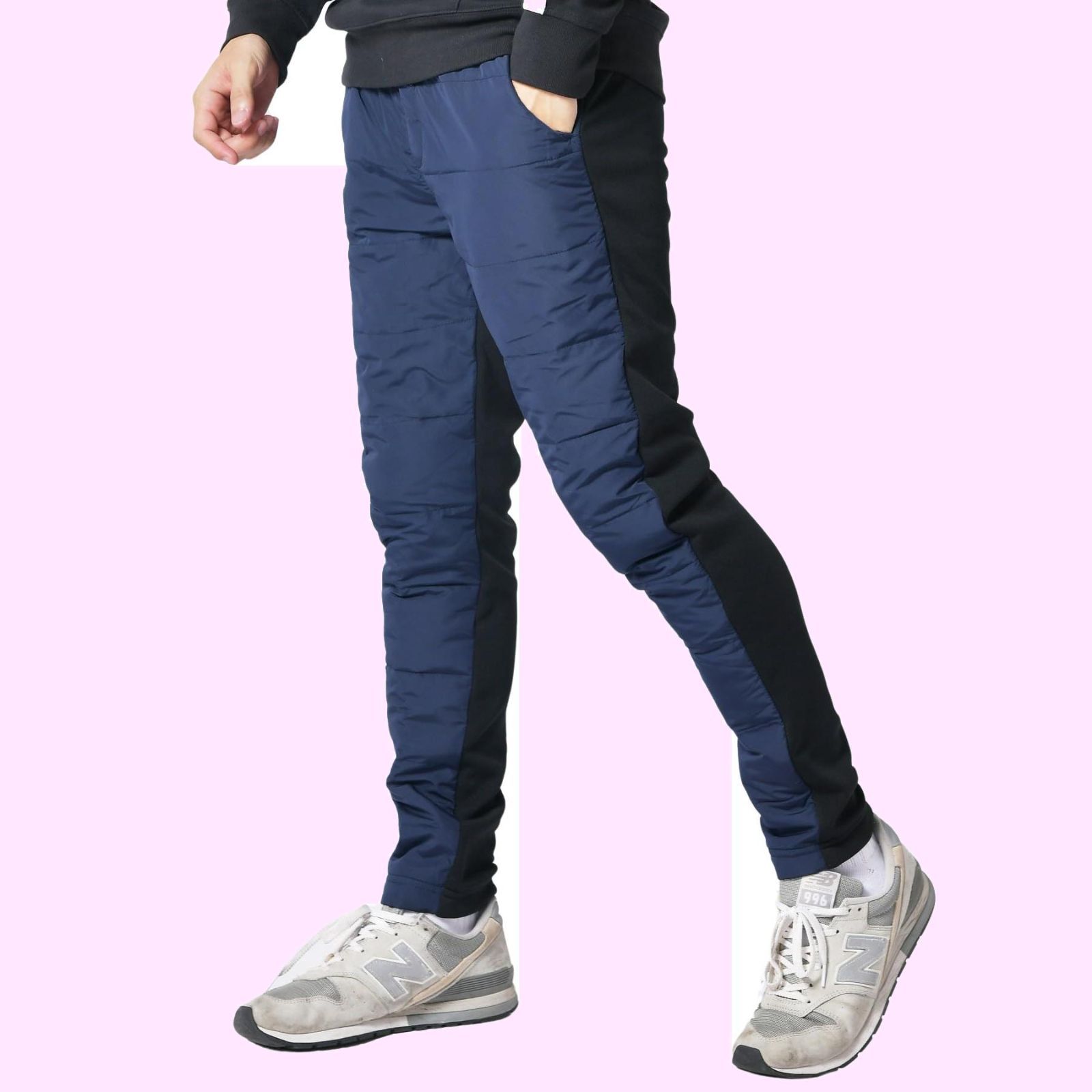 Size:XL_Color:ネイビー（テーパード） [RELATION] 中綿ダウンパンツ メンズ ジョガーパンツテーパードパンツ 防寒 防風 あったか 軽量 navy EM112002-NVY-XL