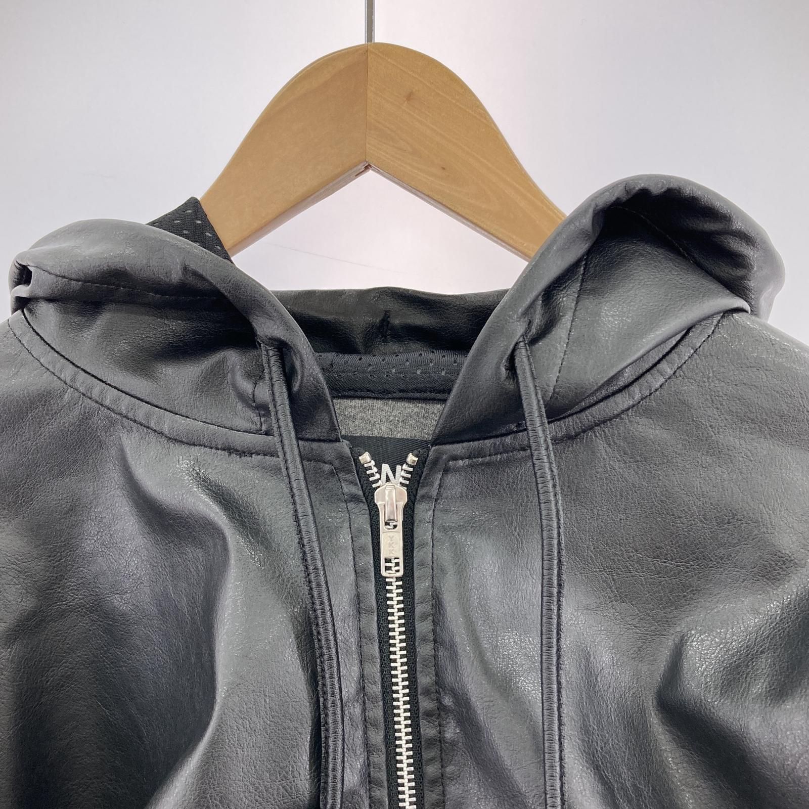 COMME des GARCONS フェイクレザー変形フードジャケット L