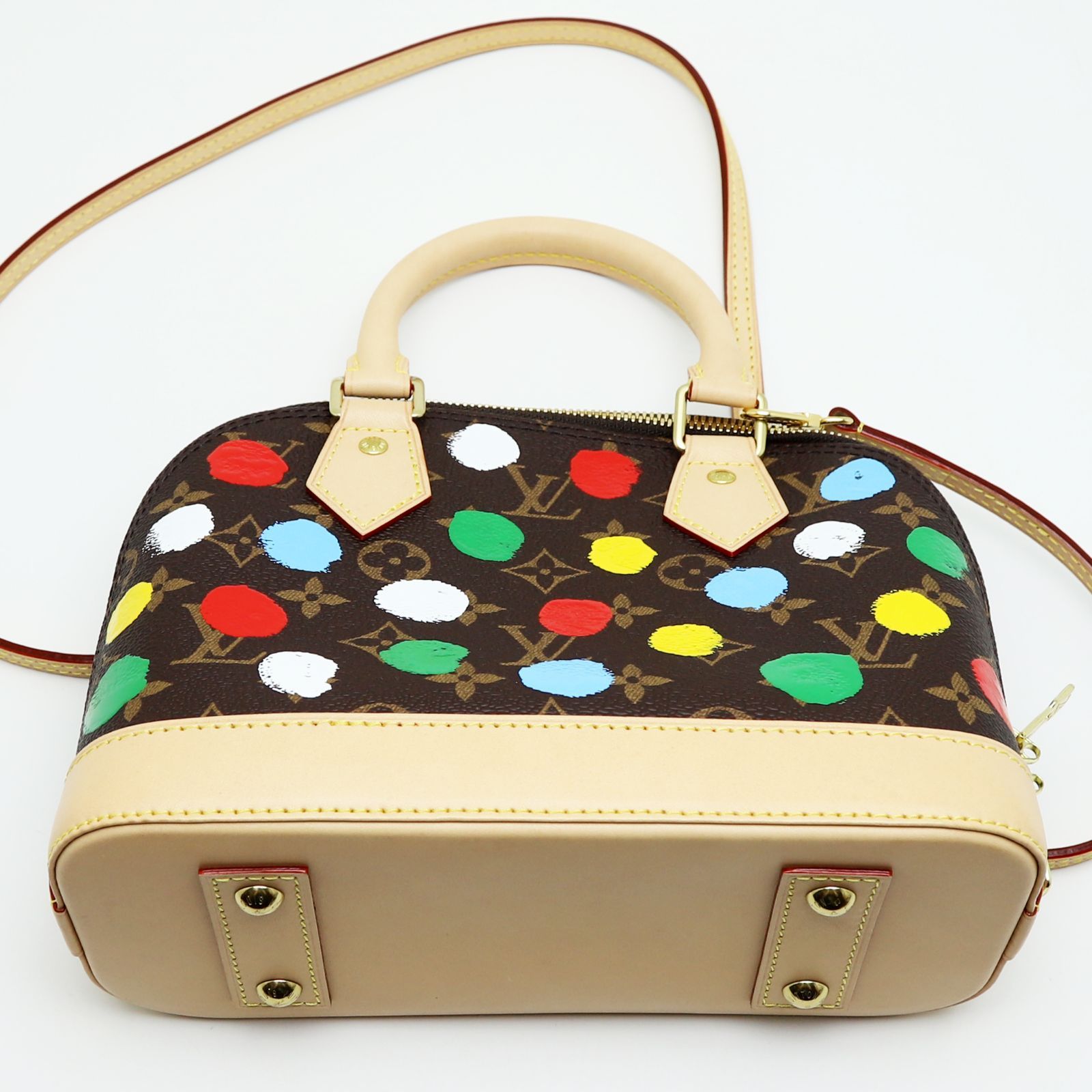 ルイヴィトン LV×YK モノグラム アルマBB 草間彌生コラボ ハンドバッグ 