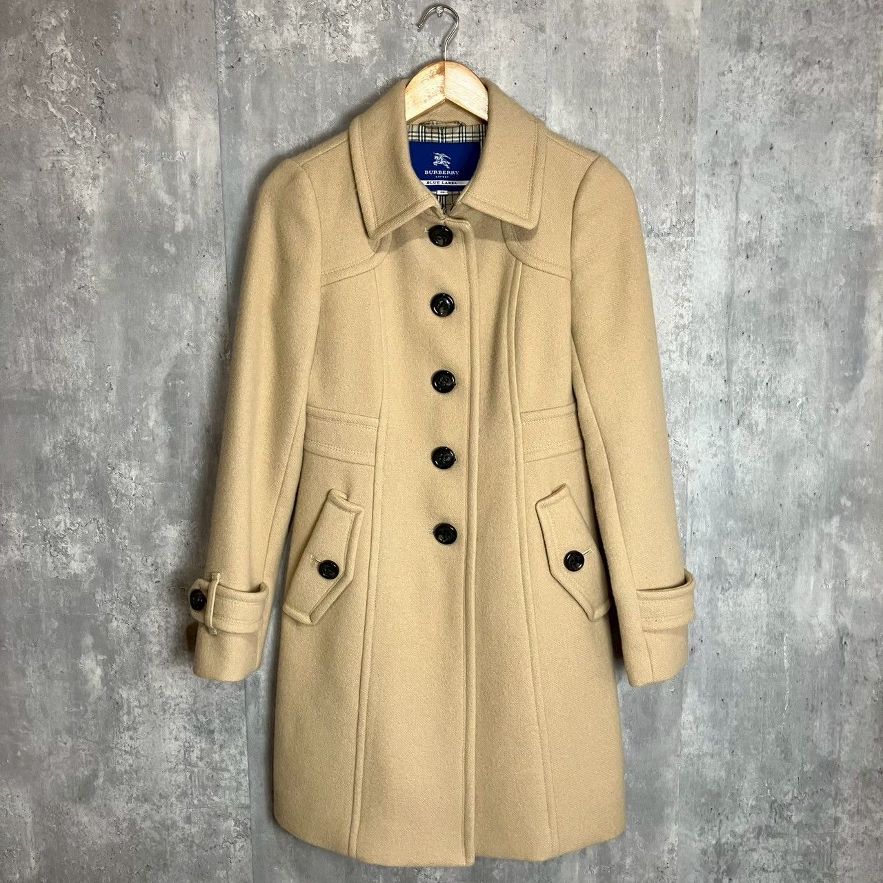 極美品✨バーバリーブルーレーベル ロングコート アンゴラ混 襟 裏地