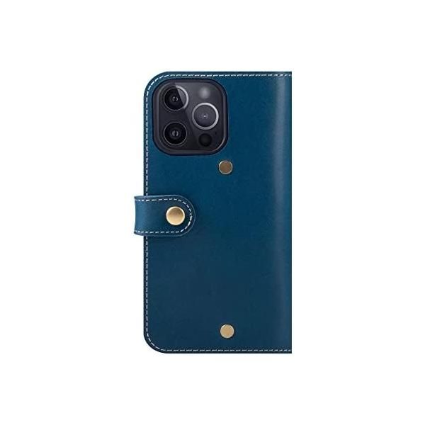 [HANATORA] iPhone 15Plus ケース 手帳型 本革 イタリアンレザー スマホケース マグネットなし ダークレッド 茜