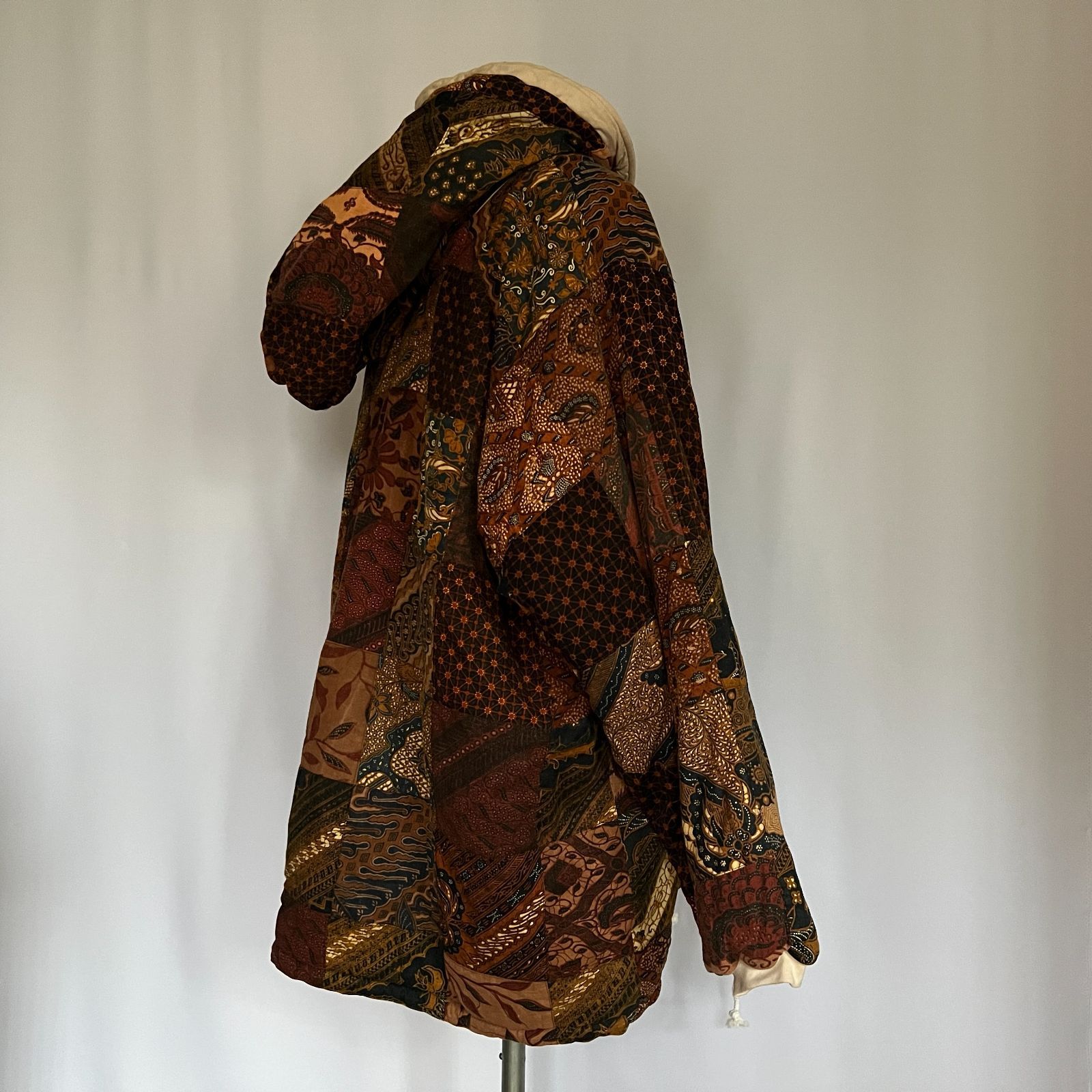 Vintage Geometric Patchwork Zip Hoodie KANDAIZUMI_COM