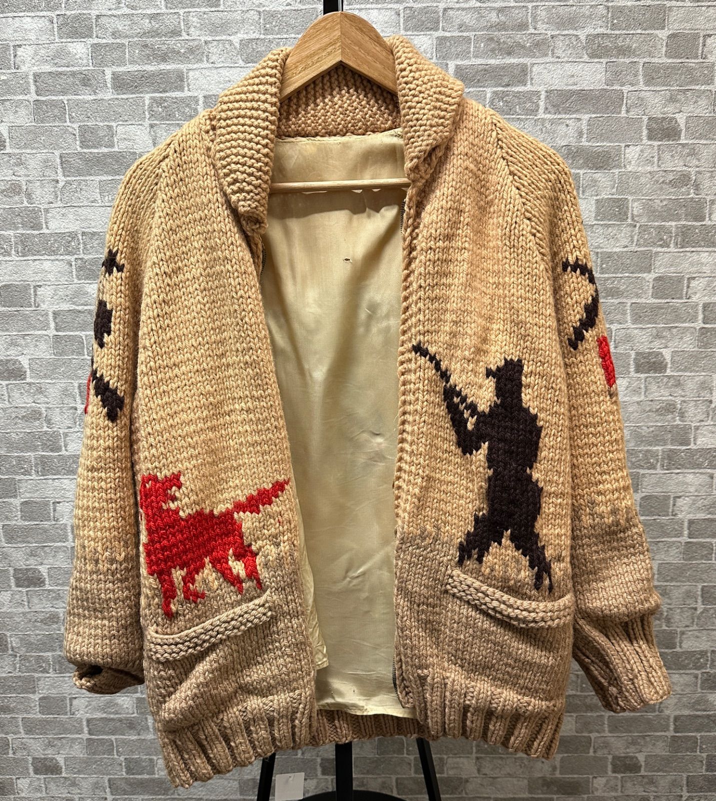 50s〜60s 50年〜60年代 カウチンセーター ニット フルジップ