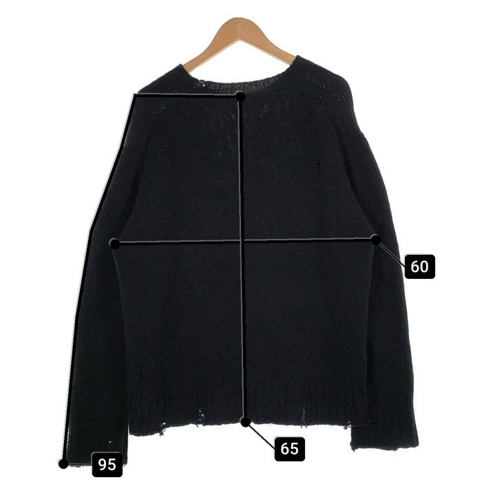 UNUSED アンユーズド 3g crew neck damage knit ダメージ加工 ウール