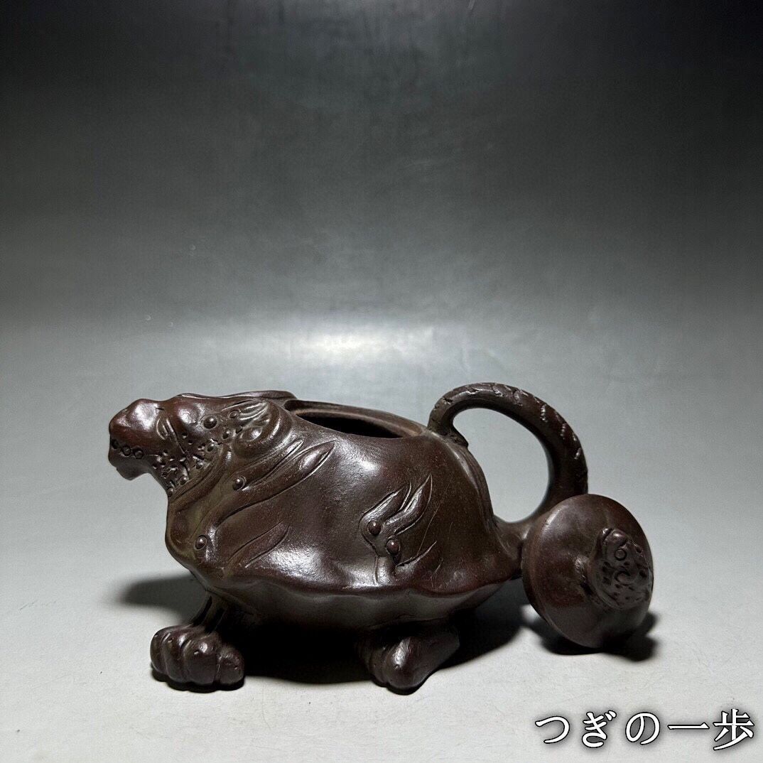 徳】旧家蔵出『清 紫砂急須 開窗寿字六方紫砂茶壺 乾隆年製款』古美術