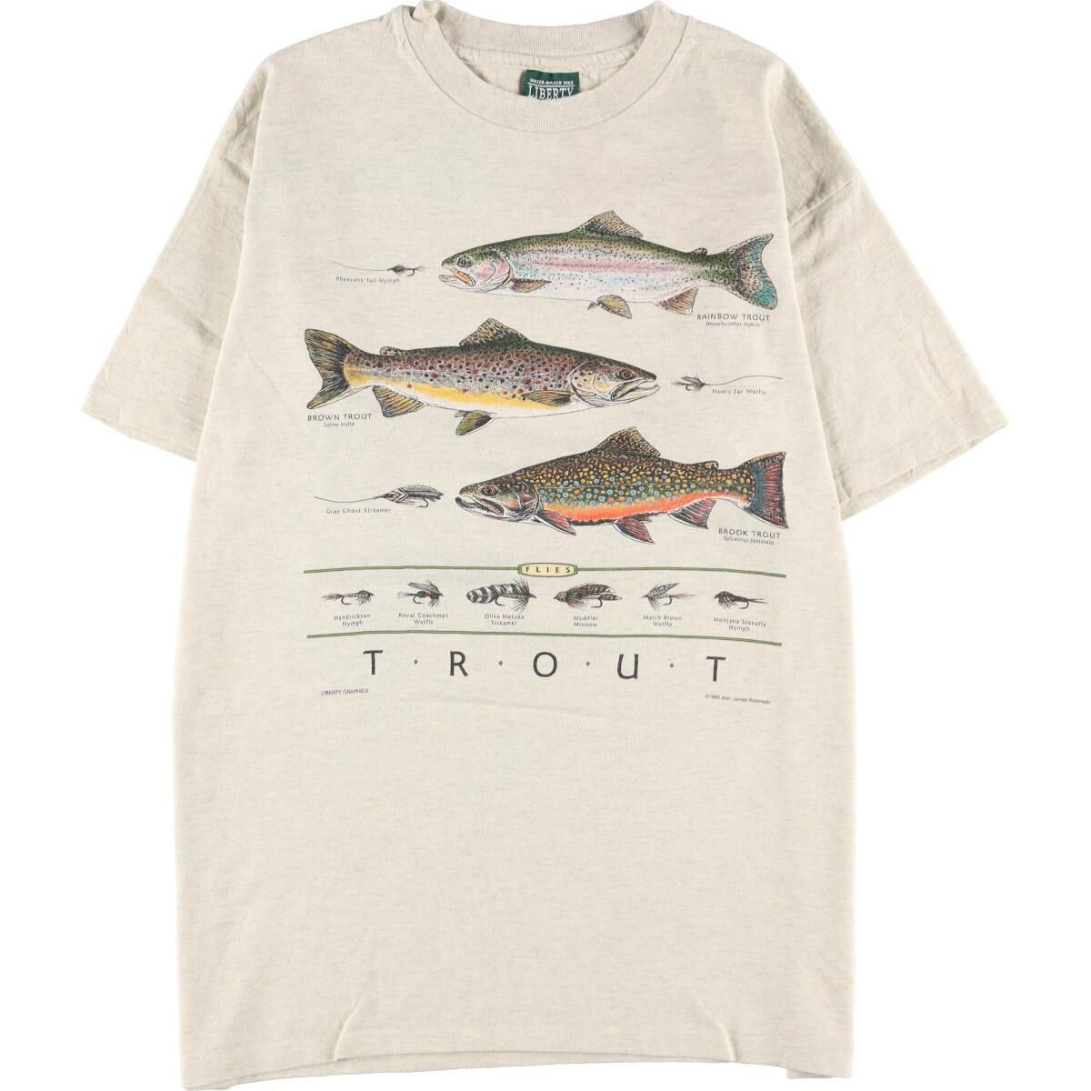 古着 LIBERTY GRAPHICS 魚柄 アニマルプリントTシャツ USA製 メンズL 