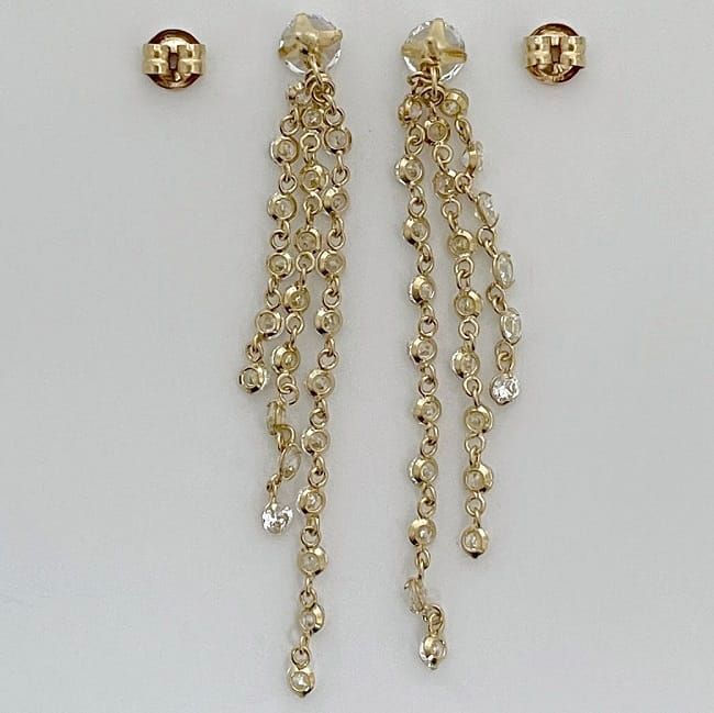 ピアス イエローゴールド YG クリア 仕上げ済み K18