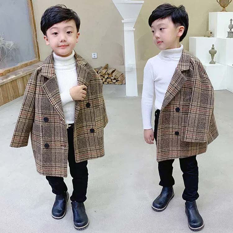 チェスターコート チェック柄 キッズ ロングコート メルトン