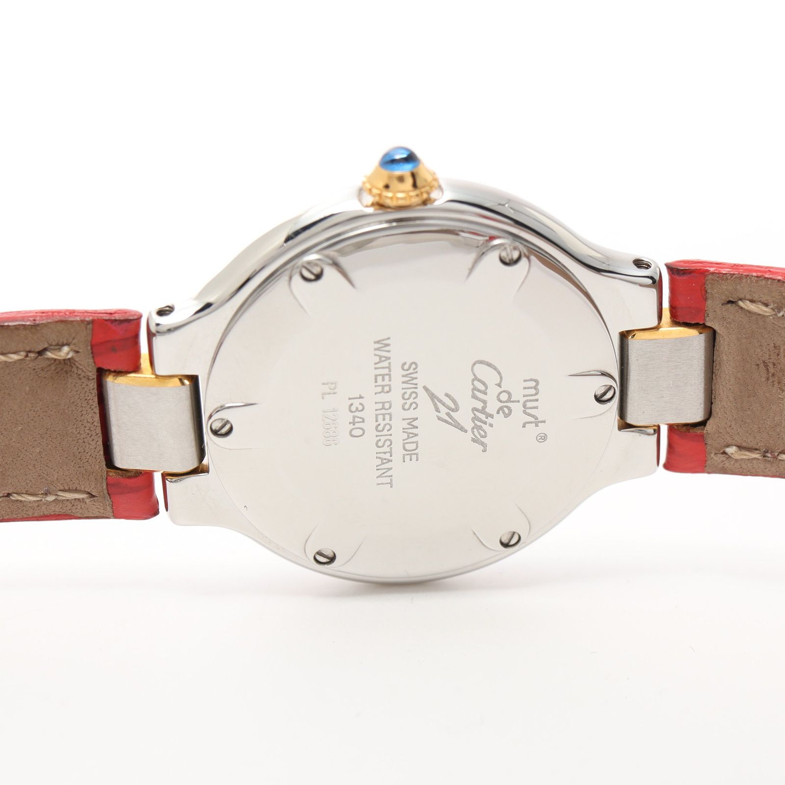 マスト21 ヴァンティアン レディース 腕時計 クオーツ SS GP レザー シルバー ゴールド レッド シルバー文字盤