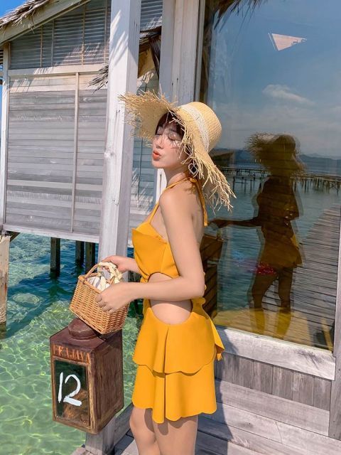 ホルターネック 水着 スイムウェア ワンピース水着 体系カバー水着