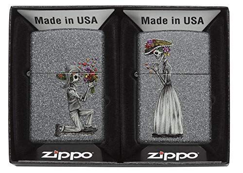 ZIPPO(ジッポ) オイルライター USモデル ペアジッポ スカル 花束