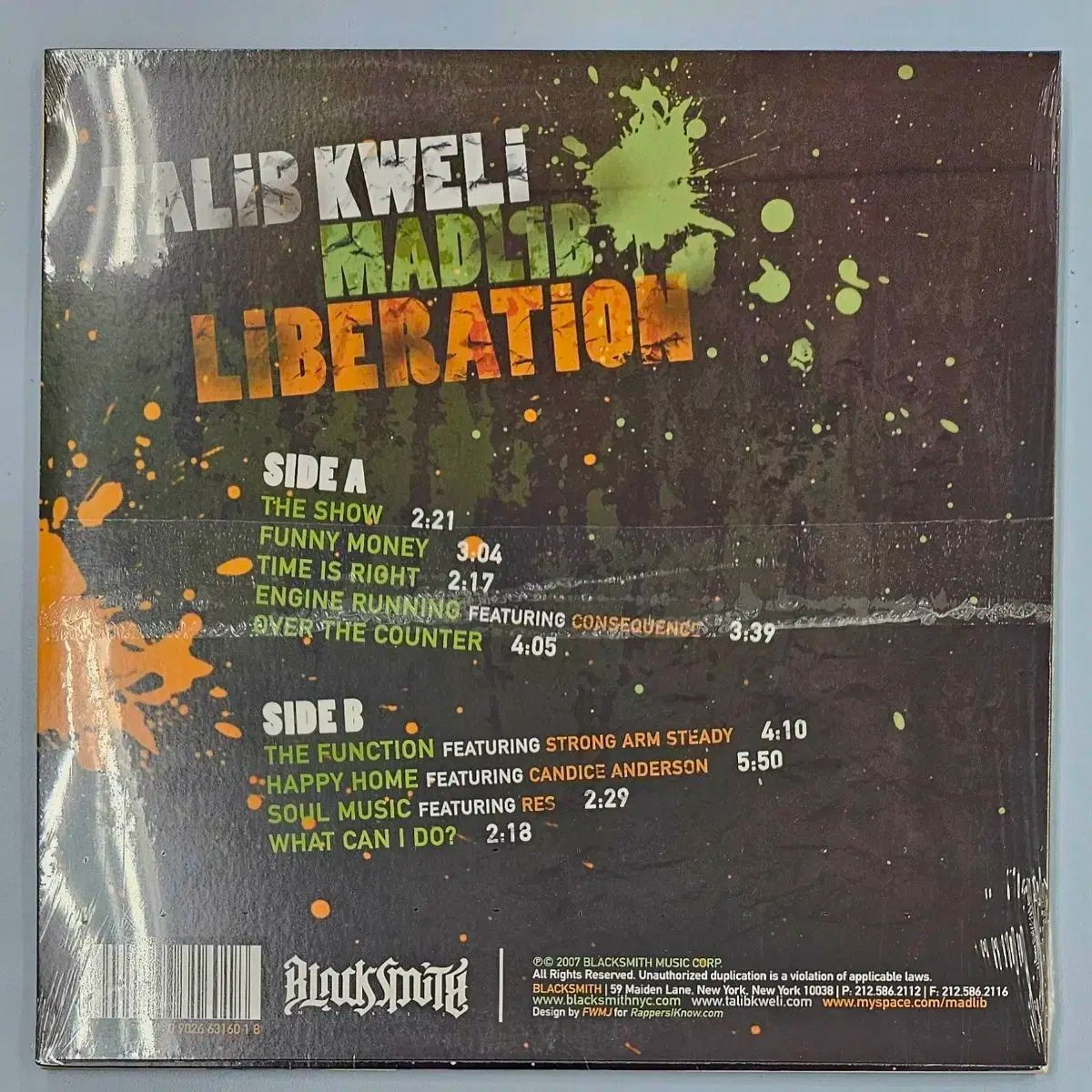 Madlib ＆ Talib Kweli ー Liberation 未開封 LP シュリンク付Talib