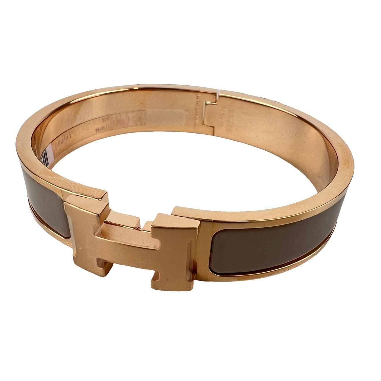 Hermès エルメス Clic H Bracelet クリックH ブレスレット Rose g plated ローズゴールドプレーテッド Marron grace マロングラッセ アクセサリー バングル