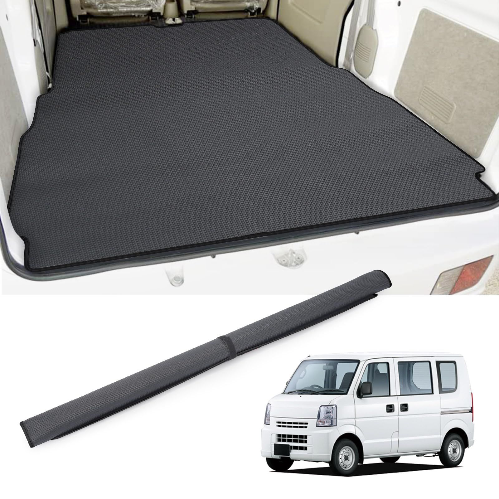 BUYFULL da64v ラゲッジマット da64v 荷室マット エブリイバン da64v マットにベルクロ付き 軽量 巻ける 収納便利 防水 耐摩擦 耐汚れ スクラム ミニキャブ NV100クリッパーバン
