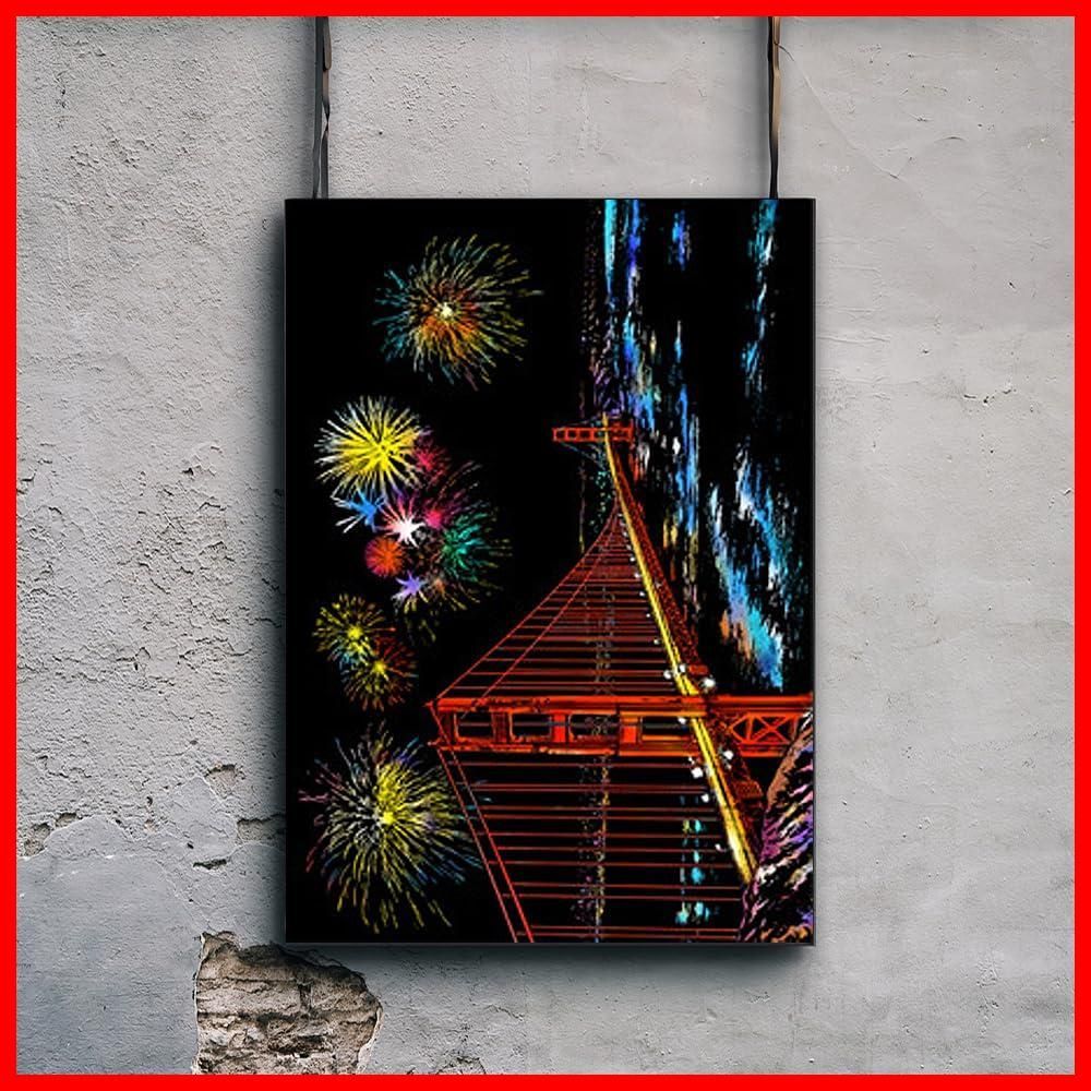 ラ ス ト 1 点☆彡レインボー絵 夜景 スクラッチペーパー 花火
