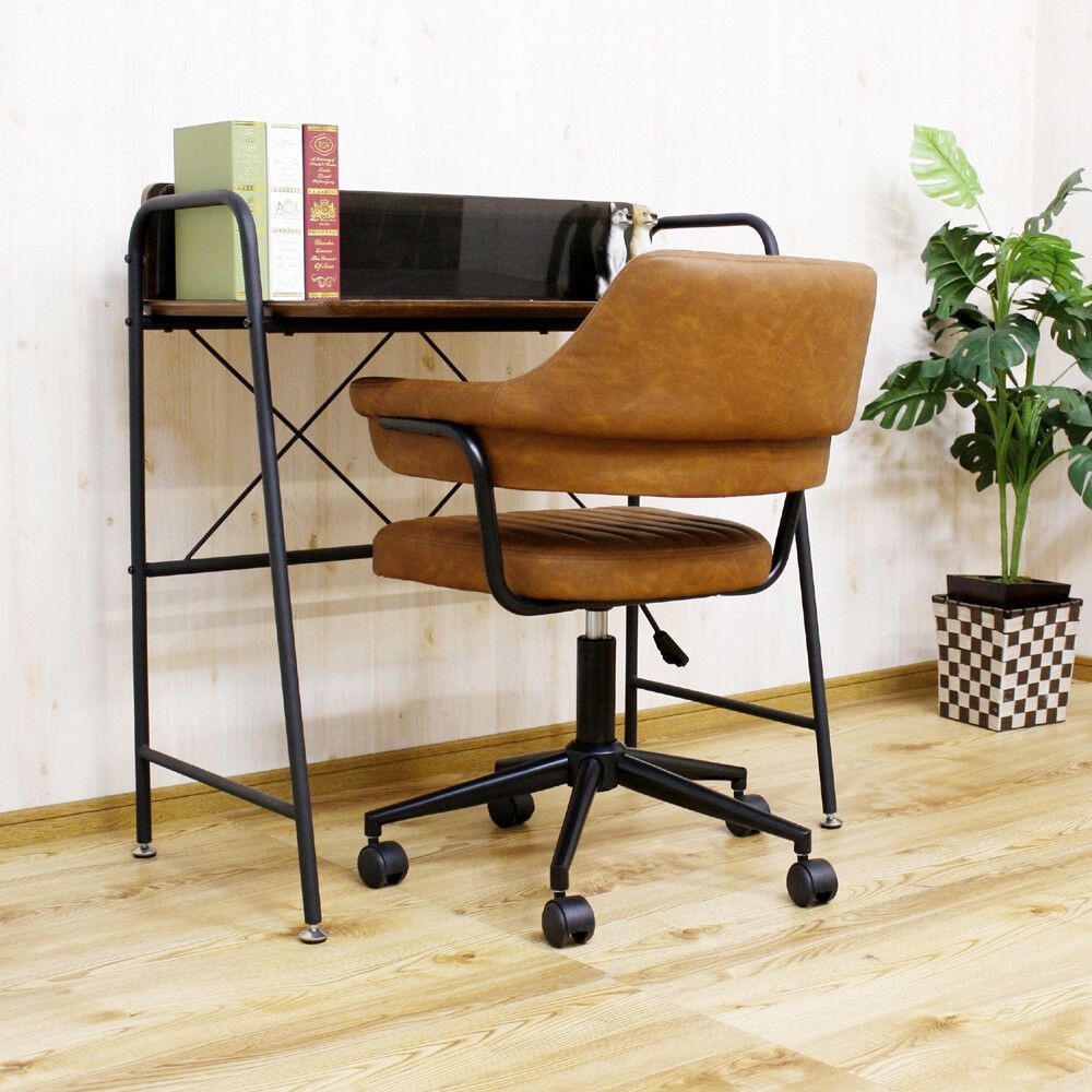 最新版 ♪レトロデザイン オフィスチェア ライトブラウン ワークチェア チェア 椅子 品質保証で、高速配送！