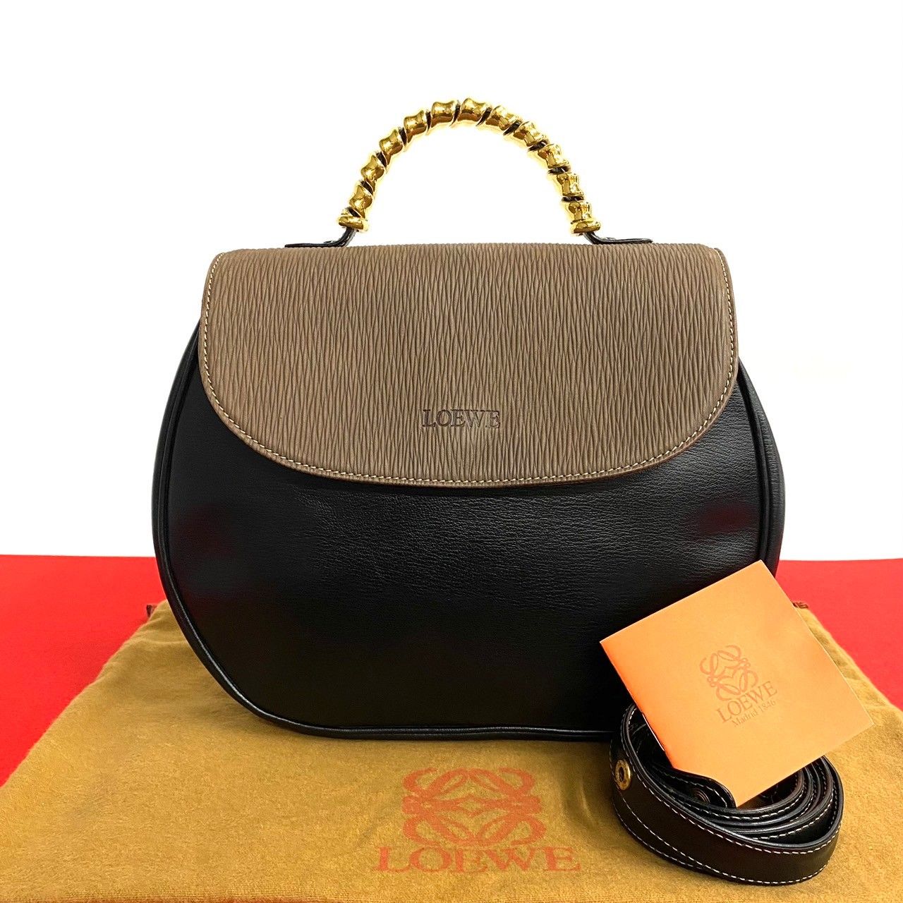 LOEWE■ロエベ ロゴ レザーボストンバック ブラウン 楽天市場】【ポイント2倍】極 美品 保存袋付 LOEWE ロエベ ロゴ