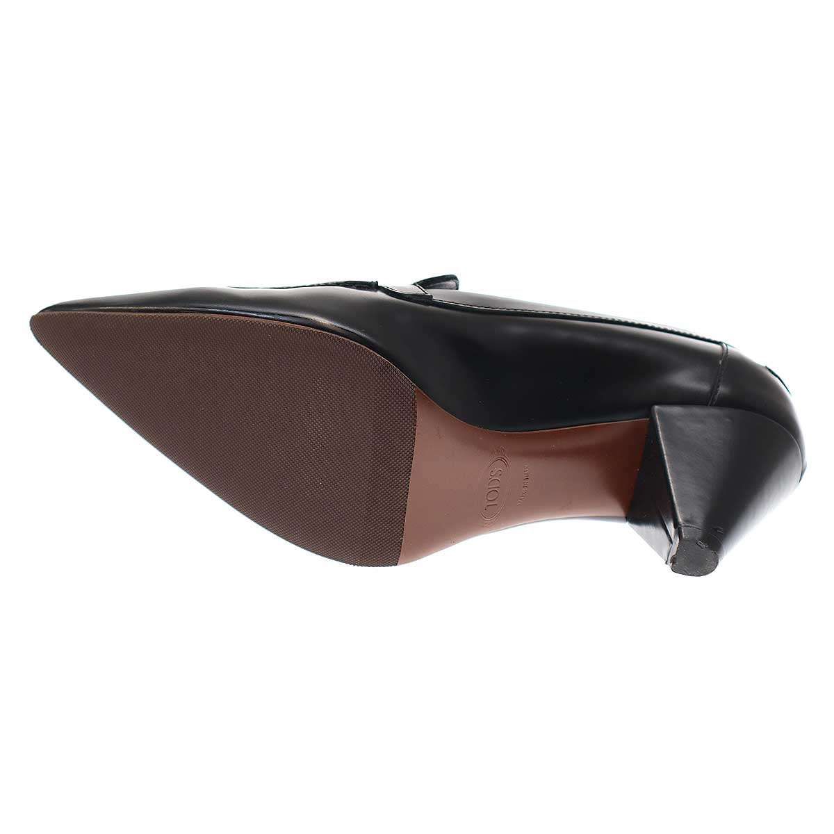 TOD'S トッズ ポインテッドトゥ レザーシューズ ブラック 37