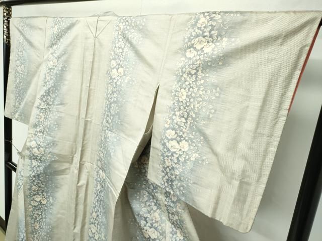 平和屋本店□極上 本場大島紬 白大島 9マルキ 総絣 草花間道 鈴乃屋