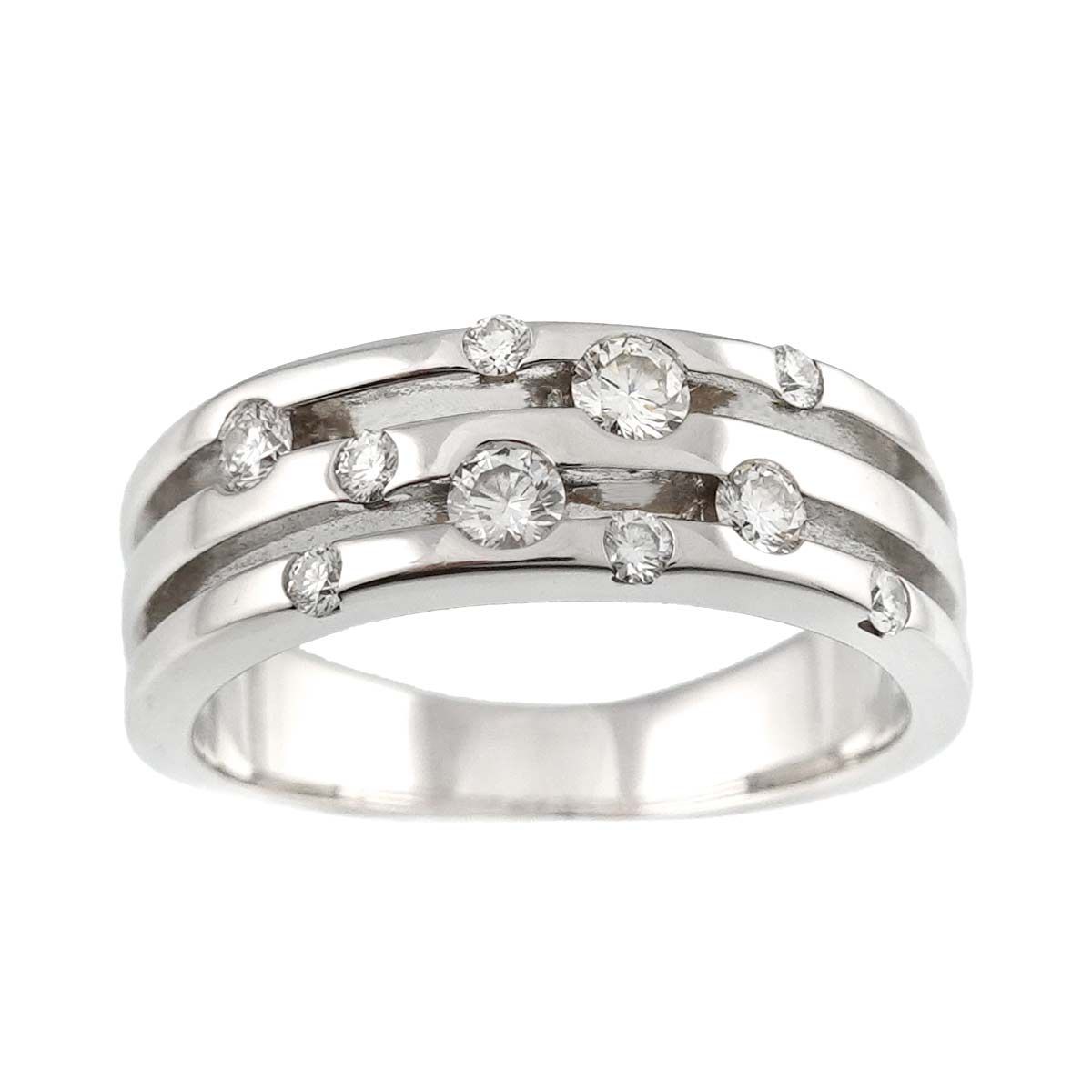 タサキ TASAKI 14号 リング ダイヤ 0.36ct K18 WG ホワイト
