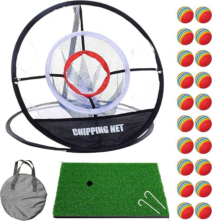 ゴルフ練習用ネットと支柱セット