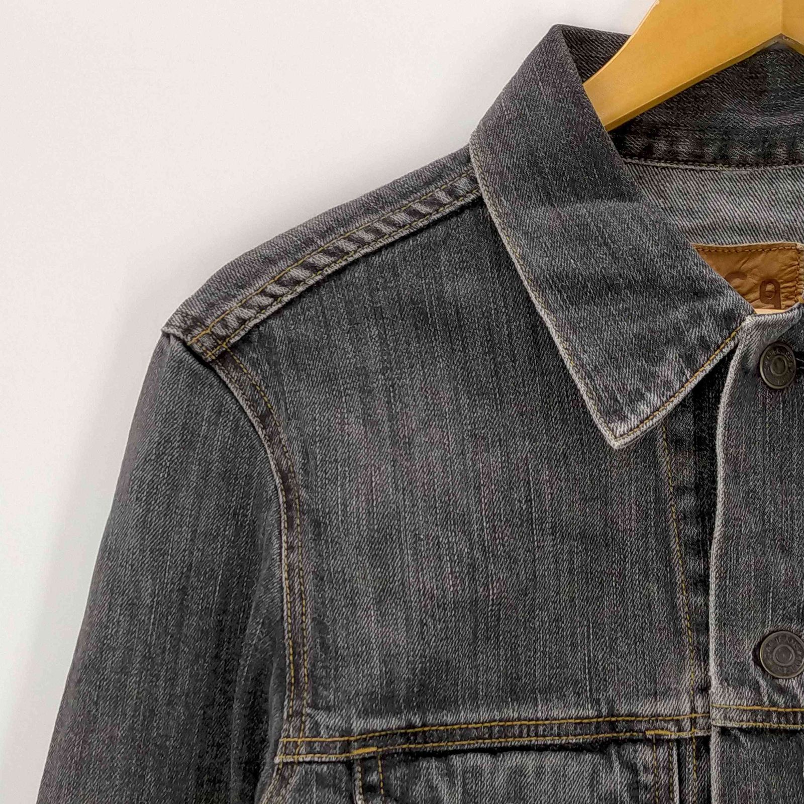 ギャップ Gap 00S OLD GAP 1969 革パッチ ブラックデニムジャケット