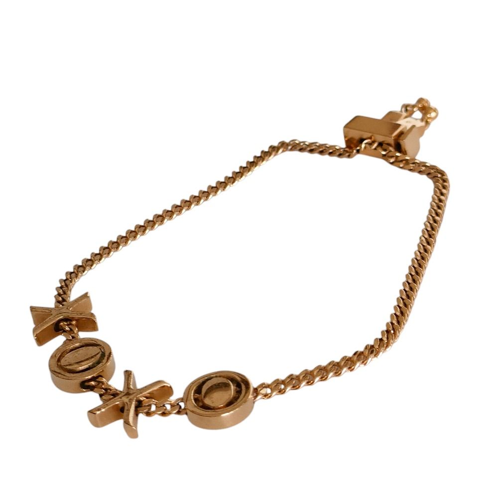 良品 Chloe クロエ メタル XOXO バングル チェーンブレスレット 