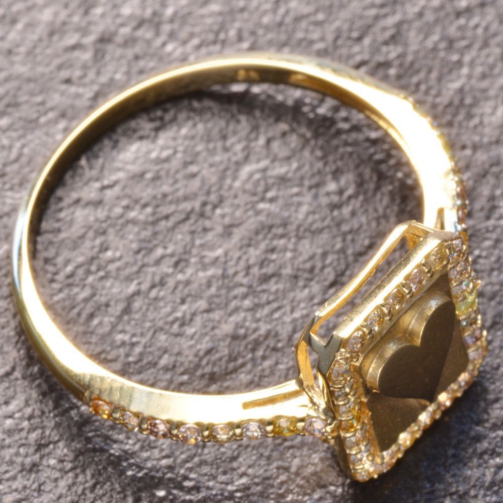 指輪 メンズ ピンキーリング K18 18金 18k ダイヤモンド トランプ ハートモチーフ イエローゴールド 細身 ジェンダーレス 小指用 マート メルカリShops店 WWW_SHINETEETH_COM