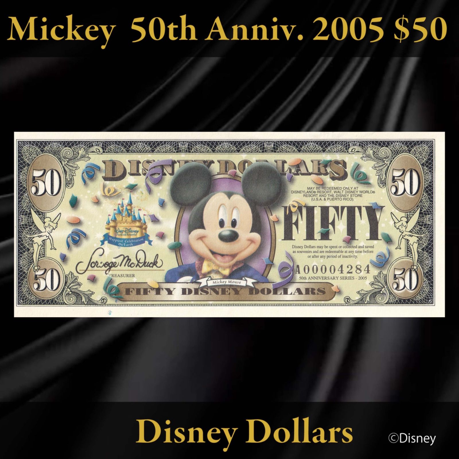 クーポン利用で10%OFF】ディズニーダラー 2005年 50ドル