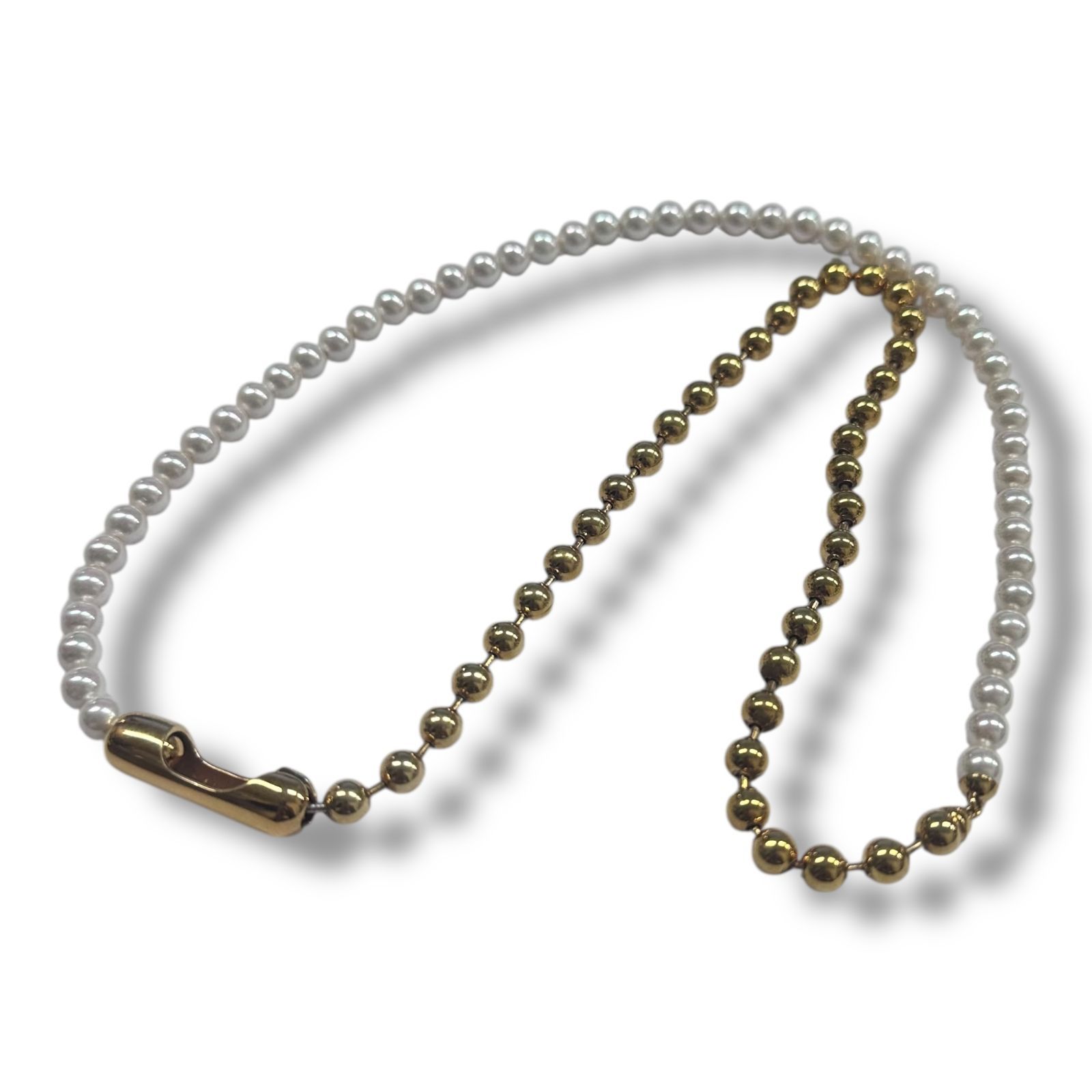 参考上代59400円 未使用品 AMBUSH PEARL BALL CHAIN MIX NECKLACE