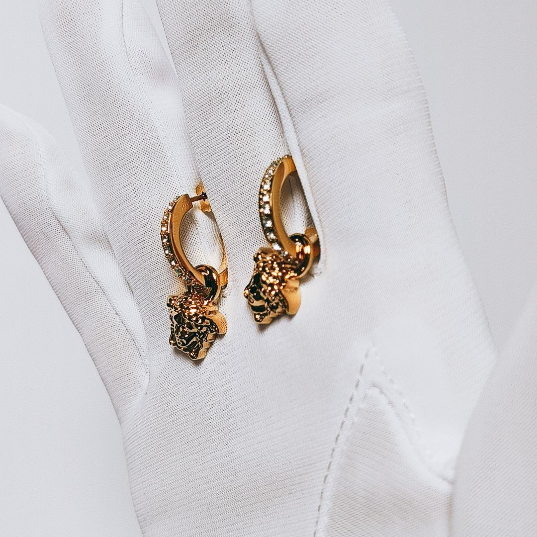 新品未使用】VERSACE◇クリスタル ラ メドゥーサ フープ ピアス