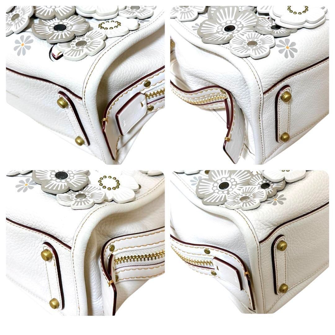 【極美品】コーチ ローグ25 ショルダーバッグ 2way ティローズ ベージュ 極美品 コーチ COACH ローグ25 ティーローズ ウィズ クリスタル 3WAY
