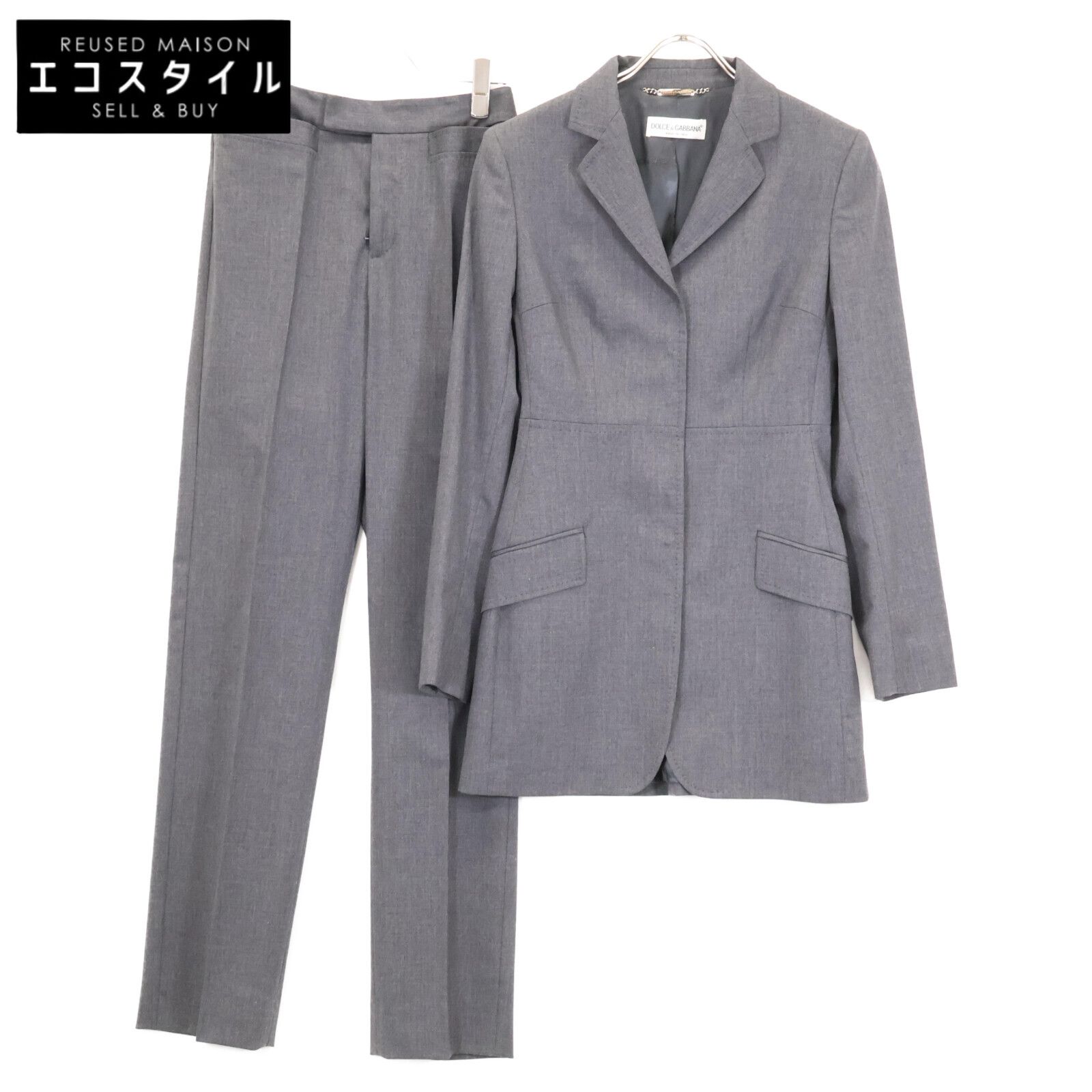 DOLCE-GABBANA ドルチェアンドガッバーナ ｸﾞﾚｰ ｳｰﾙ T800|3642 ｽｰﾂ 38