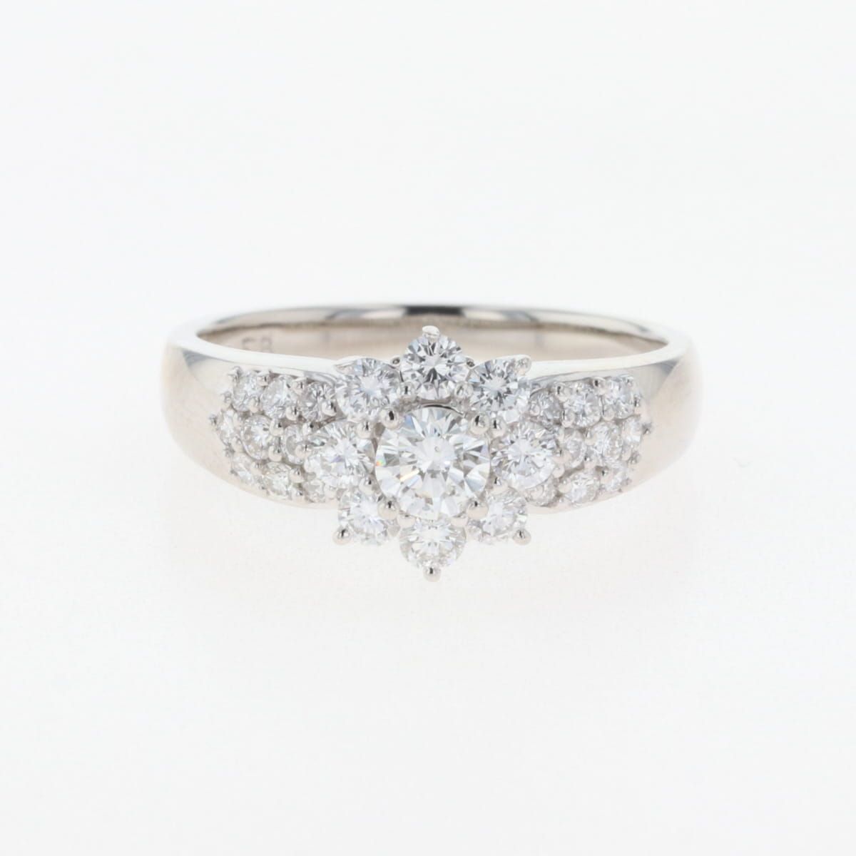 ダイヤモンド デザインリング プラチナ 指輪 メレダイヤ リング 11.5号  