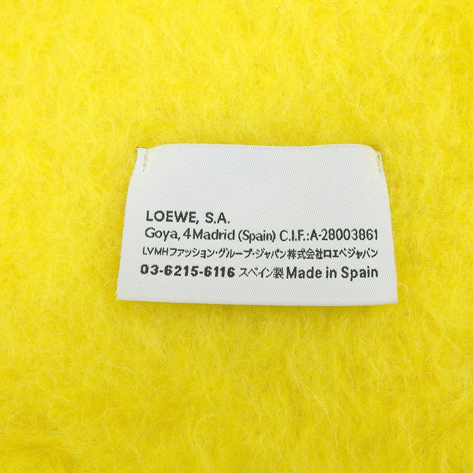 極美品△LOEWE ロエベ モヘア ウール混 フリンジ ロゴパッチ付き