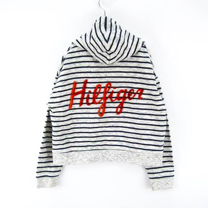 HILFIGER トミーヒルフィガーボーダーパーカー ネイビー - トップス