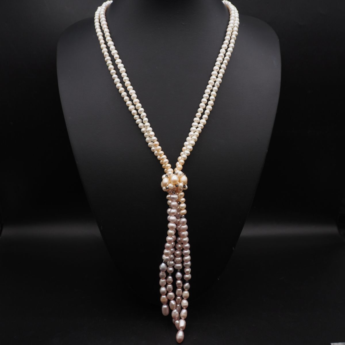 リアル淡水パールネックレス✨2連 6.0-8.0mm 42cm 本真珠 9-16 淡水パール 本真珠 マルチカラー ネックレス 6.1〜6.8mm 42cm