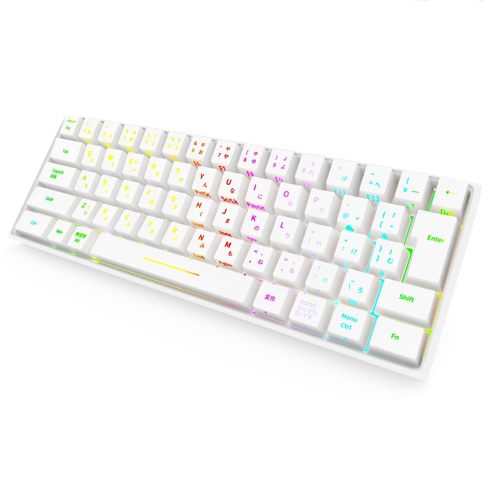 WENRUI メカニカルキーボード 機械式 ゲーミングキーボード 63キー 