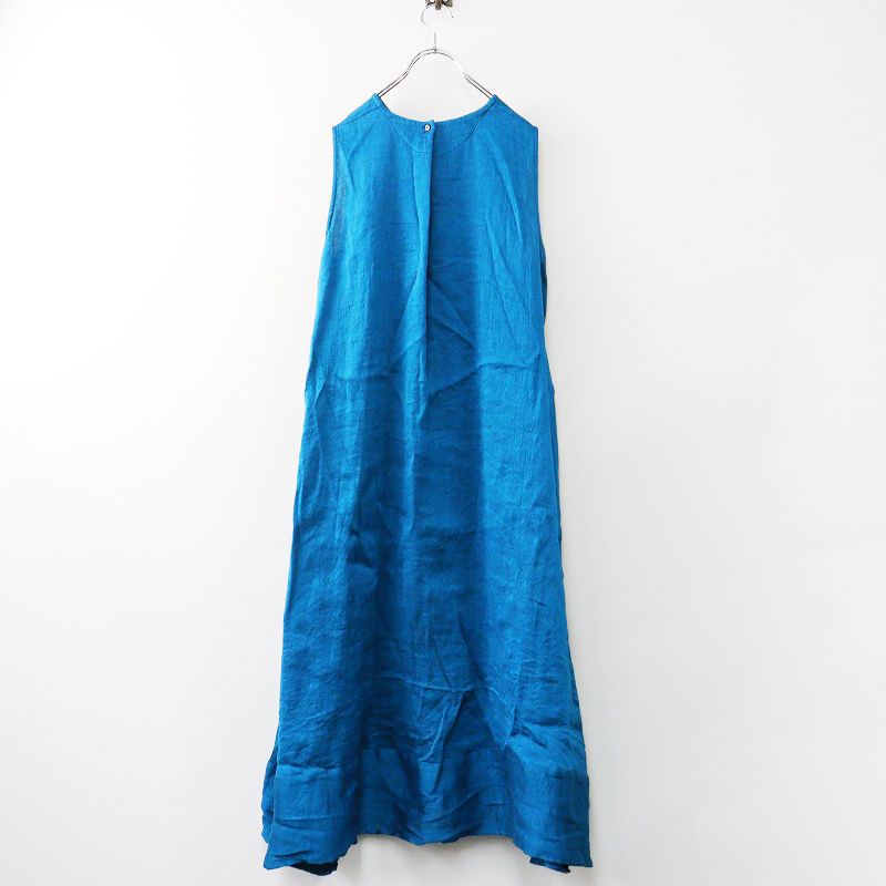 タマキニイメ 玉木新雌 tamaki niime a-line Aライン ワンピース ｜ブルー ドレス ノースリーブ プルオーバー