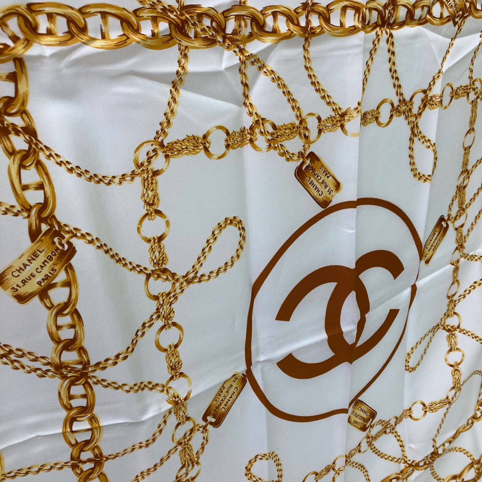 🌟最終価格🌟【CHANEL】シャネル スカーフ ゴールドチェーン 大判