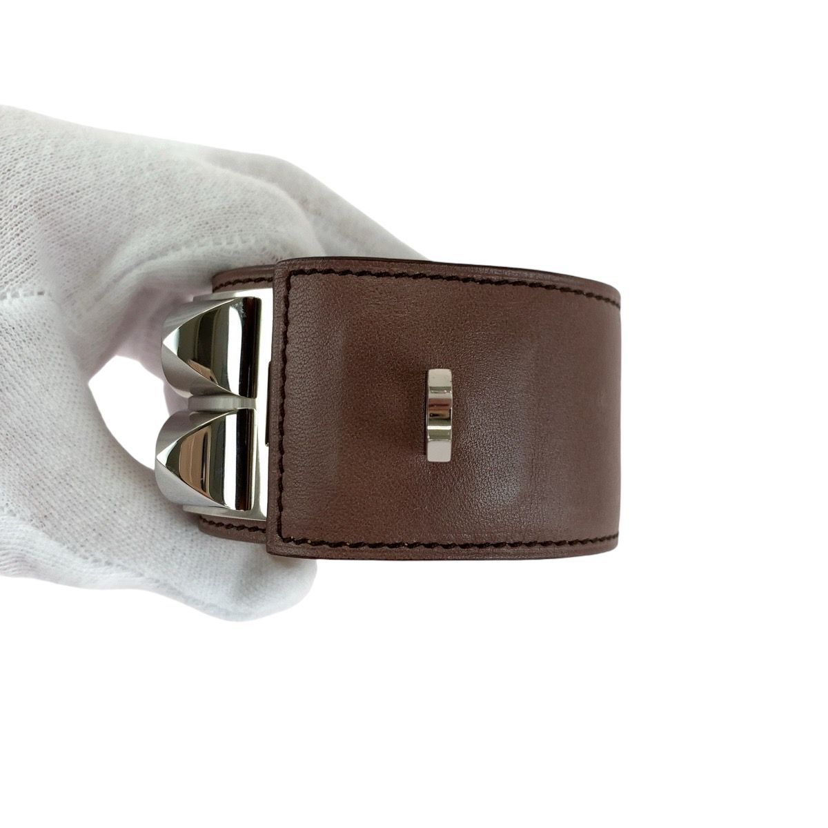 美品 HERMES エルメス コリエドシアン ピンクブラウン シルバー金具