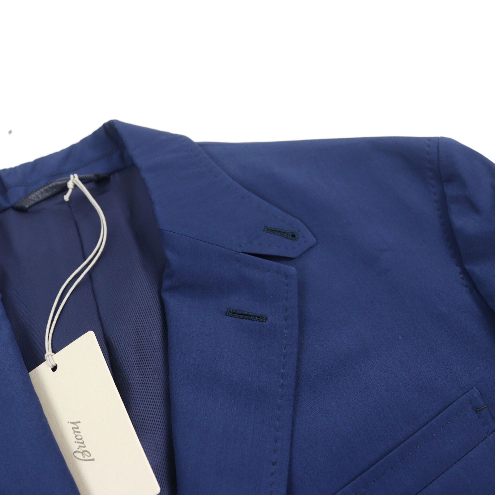 極美品○Brioni ブリオーニ バージンウール シルク ロゴボタン レザー