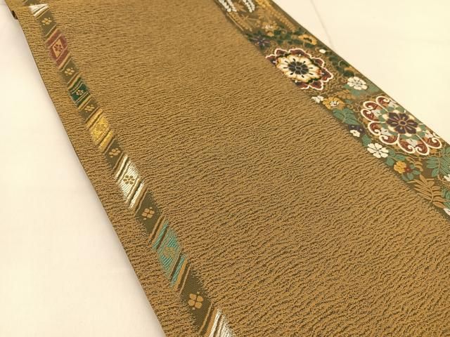 平和屋着物◎六通柄袋帯 唐織 紹紦 花間道 金糸 正絹 逸品