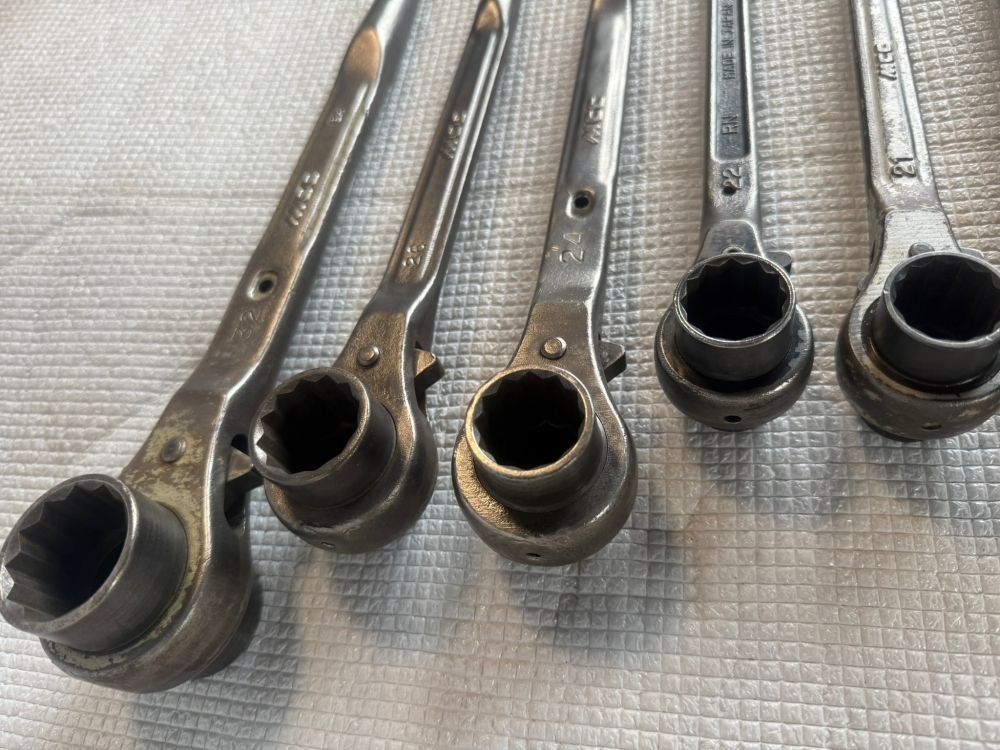  シノ付きラチェットレンチ 11本セット 鳶用 片口ラチェット 品 ラチェットハンドル スパナ レンチ