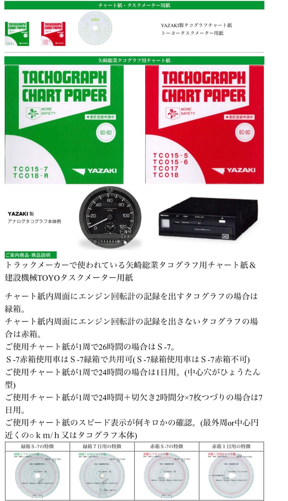 矢崎総業 タコグラフチャート紙 - メルカリ