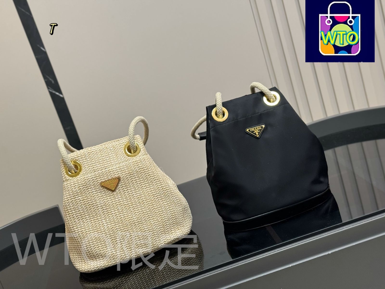今日特価】PRADA 2025 春夏 ナイロン バケットバッグ 23×25cm
