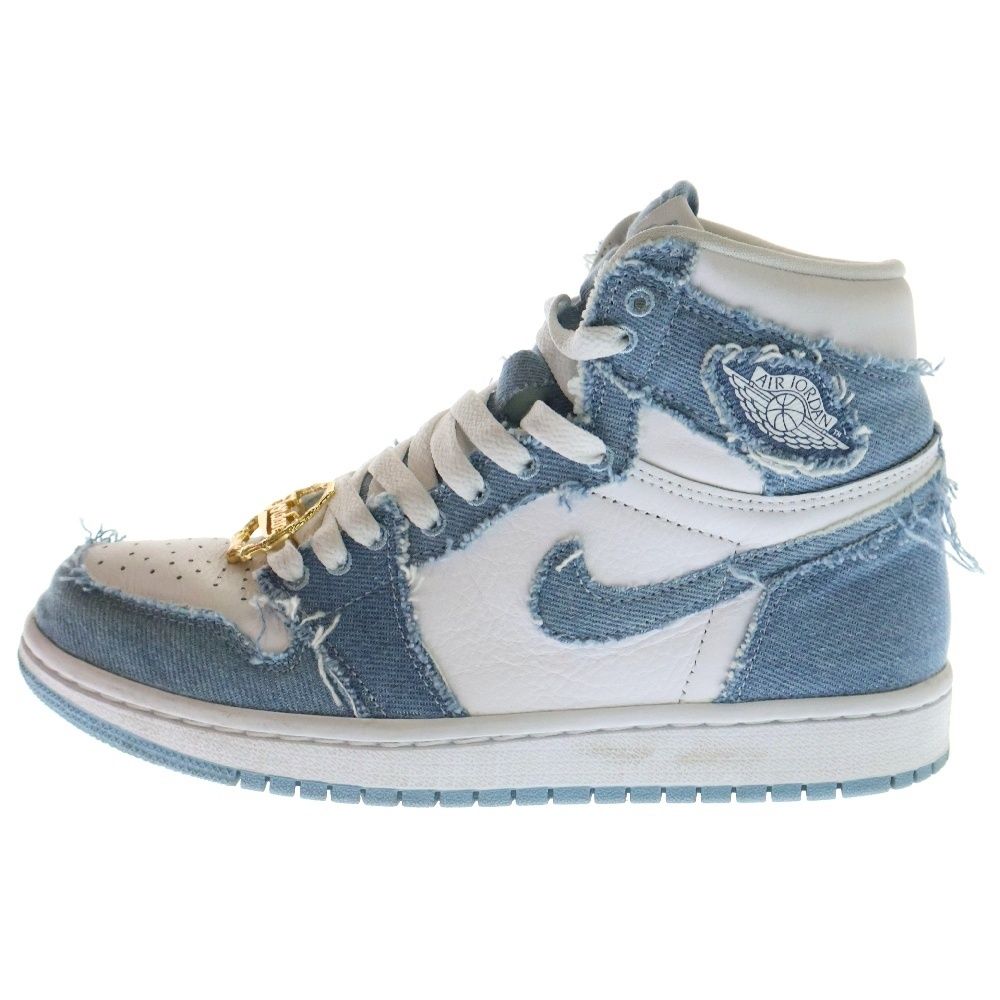 NIKE ナイキ WMNS AIR JORDAN 1 RETRO HIGH OG DENIM ウィメンズ エアジョーダン1 ハイカットスニーカー デニム US6.5|23.5cm ブルー DM9036-104 レディース