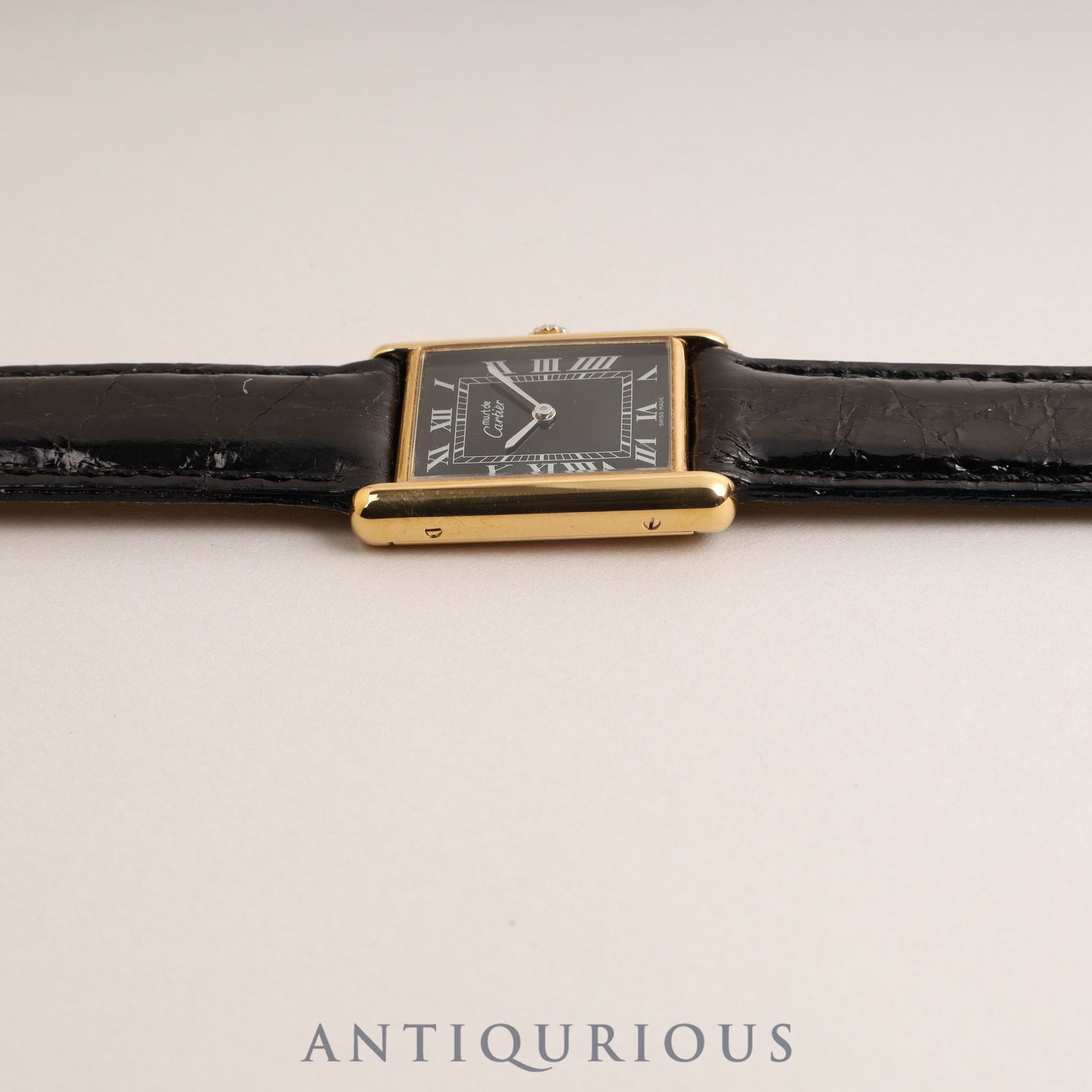 カルティエ マストタンク LM 手巻き ブラックローマン文字盤 新品