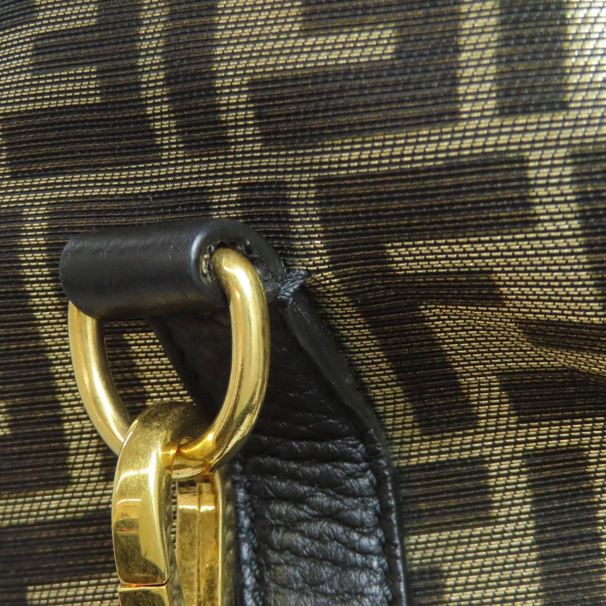 大容量 FENDI ボストンバッグ 特大 ズッカ キャンバス レザー ブラウン